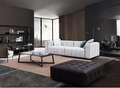 Sofa Leather Sofa Imitation leather Couch Big - Luxury Living room Seat Upholstery Four-seater